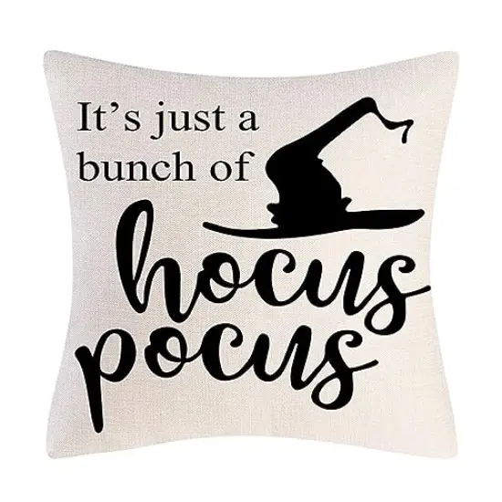 PSDWETS Halloween Decor Throw Pillow Covers Set of 4 Halloween Decorations Hocus Pocus Farmhouse Saying Fall Pillow Covers 18 x 18 Inches for Home Couch {3}