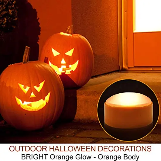 2-Pack Halloween Pumpkin Lights with Remote/Timer - Orange Pumpkin Lights LED Battery Operated Halloween Decor - Halloween Jack-O-Lantern Outdoor Pumpkin Decorations - LED Lights Halloween {4}
