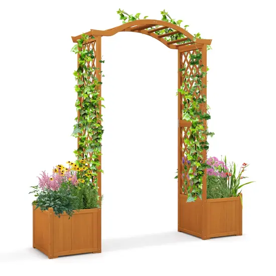 Garden Arbor with Planter-White {7}