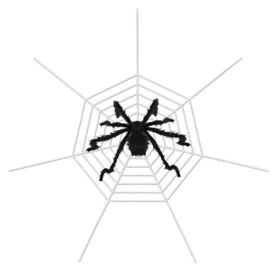 Halloween Spider Decorations | 49 and 59 inch Spider with 126 inch Tarantula Mega Spider Web {1}