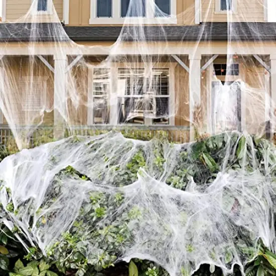 1400 sqft Halloween Spider Webs Decorations with 150 Extra Fake Spiders, Super Stretchy Cobwebs for Halloween decor Indoor and Outdoor {1}