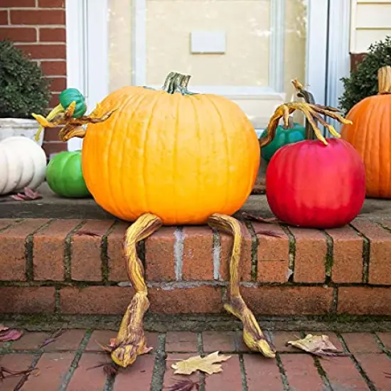 Plow & Hearth Set of 4 Bendable Pumpkin Arms and Legs | Create Whimsical Halloween Decor | Spooky Vine Design | Includes 2 arms and 2 Legs {4}