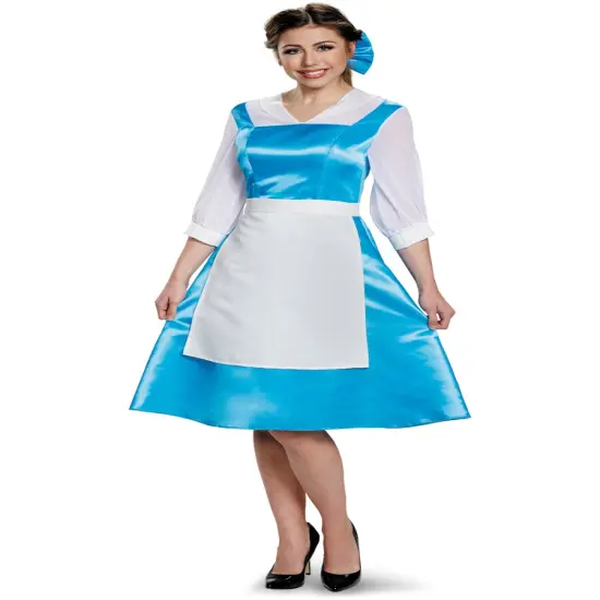 Tween Girls Disney Princess Beauty And The Beast Belle Blue Dress Costume {1}
