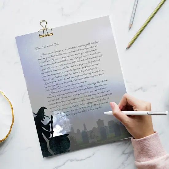 Great Papers! Eerie Graveyard Witch Letterhead, for Invitations, Announcements and Personal Messages, Printer Friendly 8.5" x 11", 50 Pack (2023039) {4}