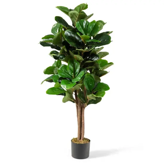 4 Feet Artificial Fiddle Leaf Fig Tree Decorative Planter {1}