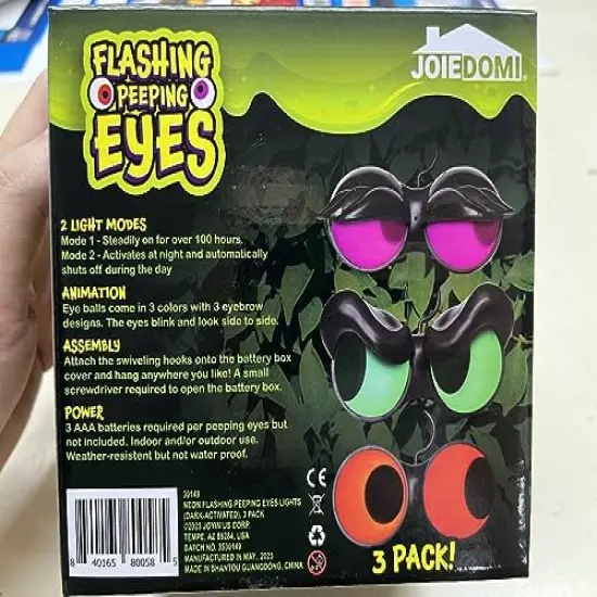 Joiedomi Halloween Flashing Peeping Eyes Lights Animated (3 Pack); Dark Activite, Halloween Light Decorations, Outdoor Lawn Decor {5}