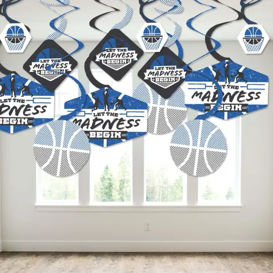Big Dot of Happiness Blue Basketball - Let The Madness Begin - College Basketball Party Hanging Decor - Party Decoration Swirls - Set of 40 {4}