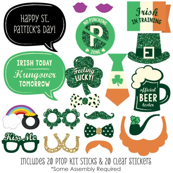 Big Dot of Happiness St. Patrick's Day - Saint Paddy's Day Photo Booth Props Kit - 20 Count {3}