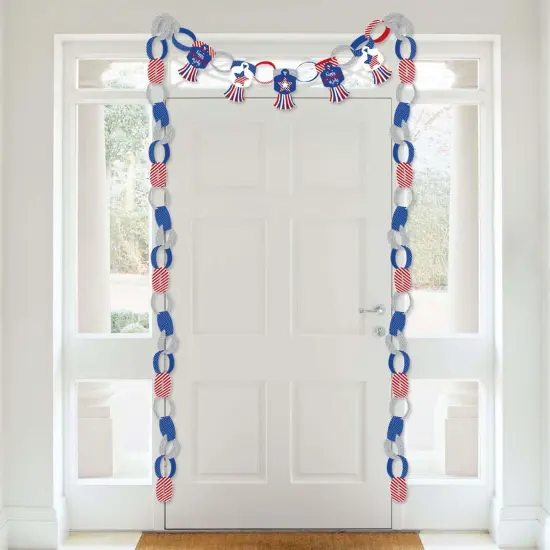 Big Dot of Happiness 4th of July - 90 Chain Links and 30 Paper Tassels Decoration Kit - Independence Day Paper Chains Garland - 21 feet {4}