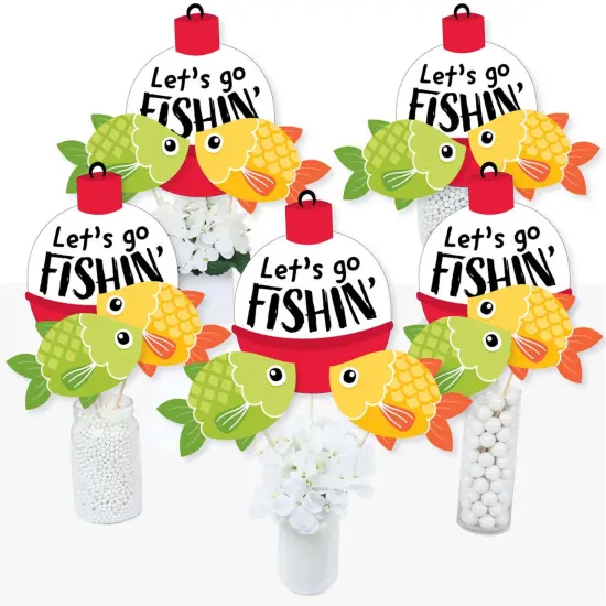 Big Dot of Happiness Let's Go Fishing - Fish Themed Birthday Party or Baby Shower Centerpiece Sticks - Table Toppers - Set of 15 {3}