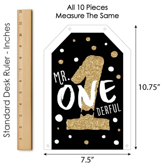 Big Dot of Happiness 1st Birthday Little Mr. Onederful - Hanging Vertical Paper Door Banners - Boy First Birthday Wall Decor Kit- Indoor Door Decor {7}