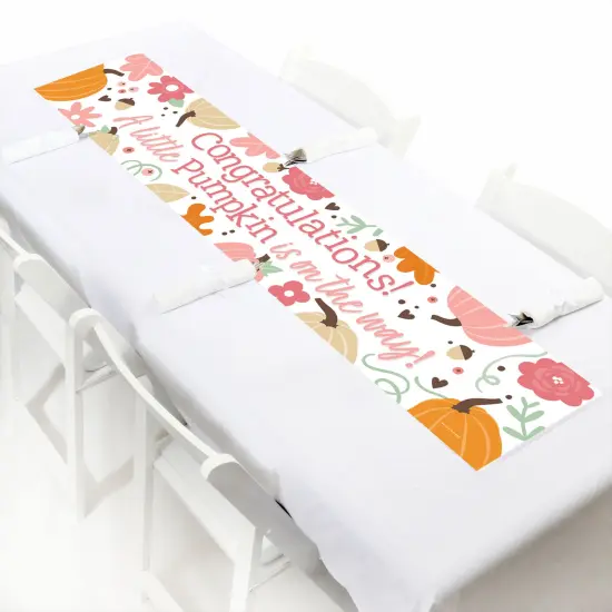 Big Dot of Happiness Girl Little Pumpkin - Fall Baby Shower Decorations Party Banner {7}