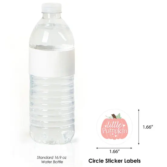 Big Dot of Happiness Girl Little Pumpkin - Fall Birthday Party or Baby Shower Circle Sticker Labels - 24 Count {4}