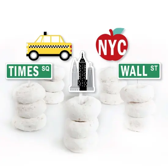 Big Dot of Happiness NYC Cityscape - Dessert Cupcake Toppers - New York City Party Clear Treat Picks - Set of 24 {3}