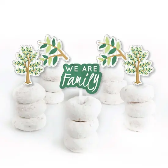 Big Dot of Happiness Family Tree Reunion - Dessert Cupcake Toppers - Family Gathering Party Clear Treat Picks - Set of 24 {3}