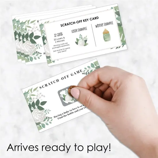 Big Dot of Happiness Boho Botanical Baby - Greenery Baby Shower Game Scratch Off Cards - 22 Count {3}