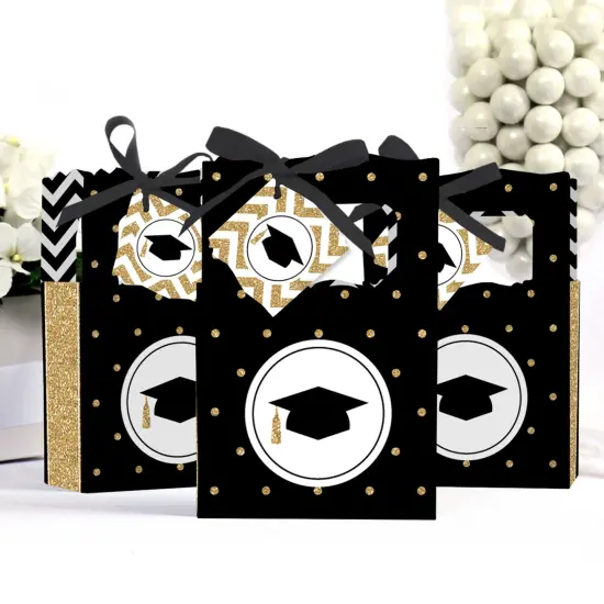 Big Dot of Happiness Gold Tassel Worth The Hassle - Graduation Party Favor Boxes - Set of 12 {4}