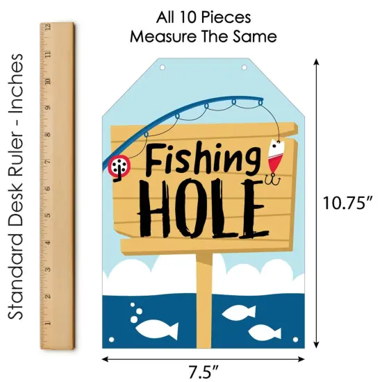 Big Dot of Happiness Let's Go Fishing - Hanging Vertical Paper Door Banners - Fish Birthday Party or Baby Shower Wall Decor Kit - Indoor Door Decor {7}