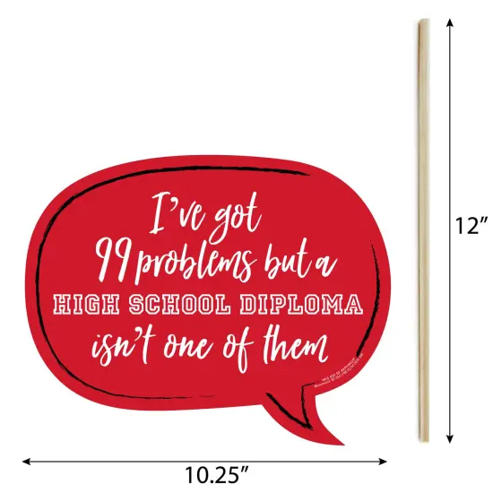 Big Dot of Happiness Funny Reunited Red - School Class Reunion Party Photo Booth Props Kit - 10 Piece {6}