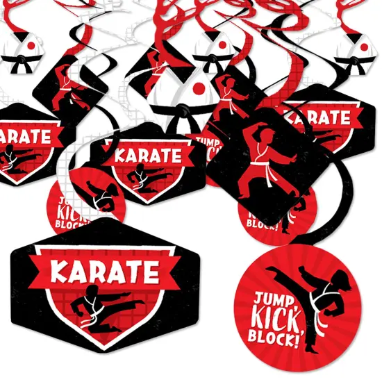Big Dot of Happiness Karate Master - Martial Arts Birthday Party Hanging Decor - Party Decoration Swirls - Set of 40 {1}