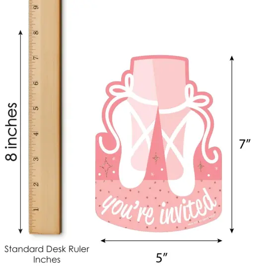 Big Dot of Happiness Tutu Cute Ballerina - Shaped Fill-In Invites - Ballet Birthday Party or Baby Shower Invitation Cards with Envelopes - Set of 12 {7}