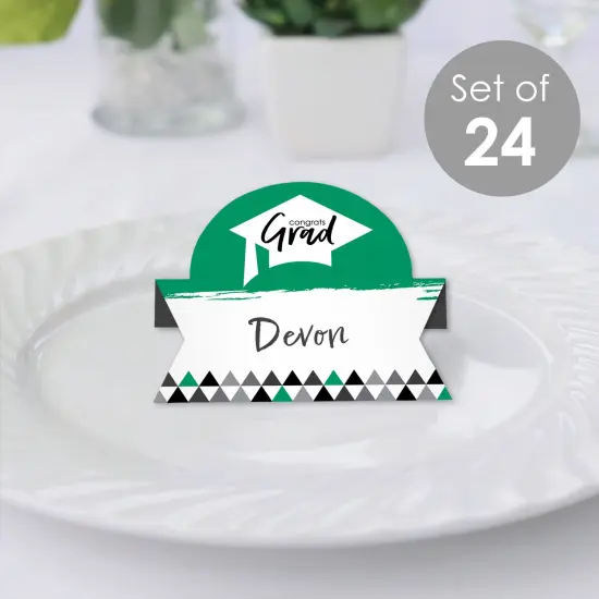 Big Dot of Happiness Green Grad - Best is Yet to Come - Green Graduation Party Tent Buffet Card - Table Setting Name Place Cards - Set of 24 {3}