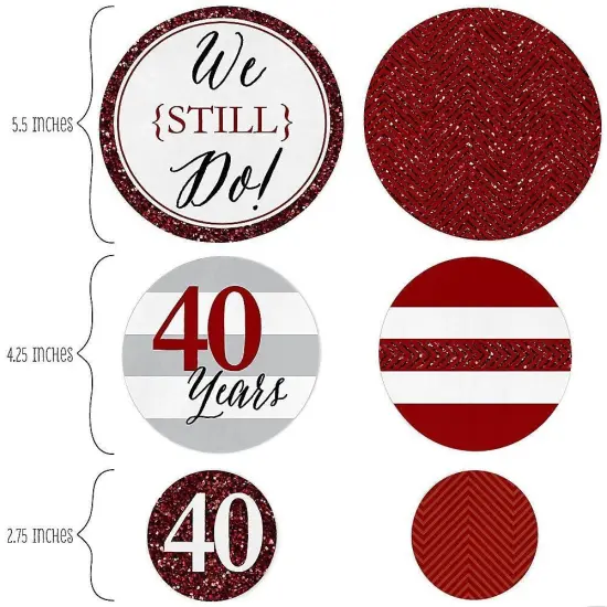 Big Dot of Happiness We Still Do - 40th Wedding Anniversary Giant Circle Confetti - Anniversary Party Decorations - Large Confetti 27 Count {3}
