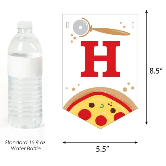 Big Dot of Happiness Pizza Party Time - Baby Shower Bunting Banner - Party Decorations - Welcome Baby {4}