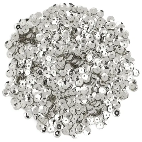 CousinDIY Cupped Sequins-Silver, 5mm 800/Pkg {3}