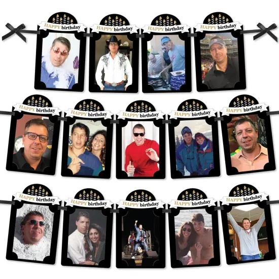 Big Dot of Happiness Adult Happy Birthday - Gold - DIY Birthday Party Decor - Picture Display - Photo Banner {1}