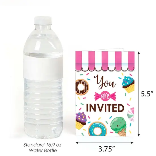 Big Dot of Happiness Sweet Shoppe - Fill In Candy and Bakery Birthday Party or Baby Shower Invitations (8 count) {4}