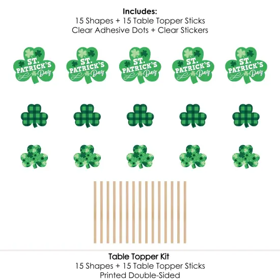 Big Dot of Happiness Shamrock St. Patrick's Day - Saint Paddy's Day Party Centerpiece Sticks - Table Toppers - Set of 15 {7}