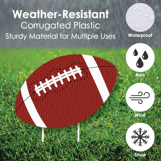 Big Dot of Happiness End Zone - Football - Yard Sign & Outdoor Lawn Decorations - Baby Shower or Birthday Party Yard Signs - Set of 8 {4}