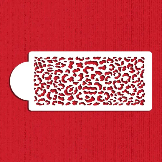 4-Inch Leopard Skin Cake Stencil Side | C485 by Designer Stencils | Cake Decorating Tools | Baking Stencils for Royal Icing, Airbrush, Dusting Powder | Reusable Plastic Food Grade Stencil for Cakes | Easy to Use & Clean Cake Stencil {1}