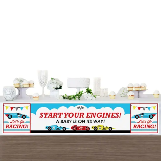 Big Dot of Happiness Let's Go Racing - Racecar - Baby Shower Race Car Decorations Party Banner {4}