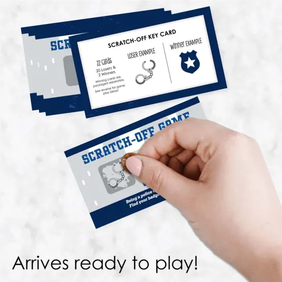 Big Dot of Happiness Calling All Units - Police - Cop Birthday Party or Baby Shower Game Scratch Off Cards - 22 Count {3}