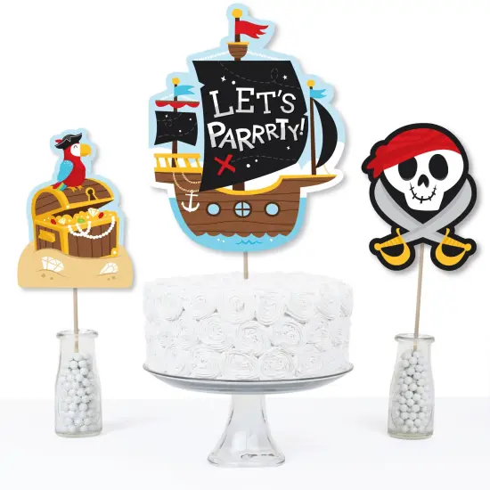 Big Dot of Happiness Pirate Ship Adventures - Skull Birthday Party Centerpiece Sticks - Table Toppers - Set of 15 {4}