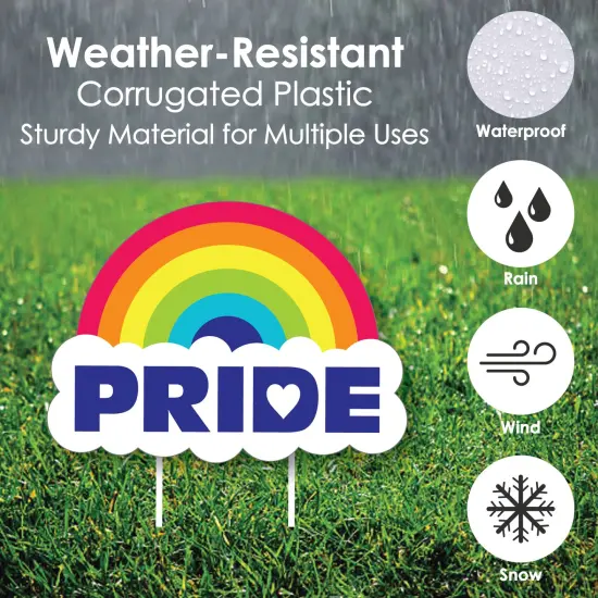 Big Dot of Happiness Love is Love - Pride - Yard Sign and Outdoor Lawn Decorations - Rainbow Party Yard Signs - Set of 8 {4}