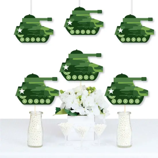 Big Dot of Happiness Camo Hero - Tank Decorations DIY Army Military Camouflage Party Essentials - Set of 20 {1}