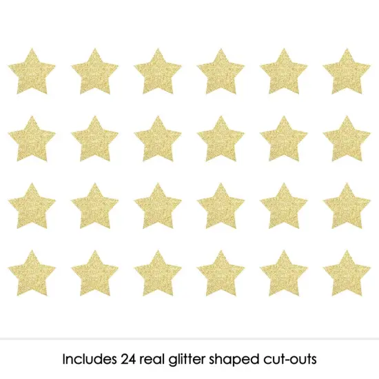 Big Dot of Happiness Gold Glitter Star - No-Mess Real Gold Glitter Cut-Outs - Party Confetti - Set of 24 {3}