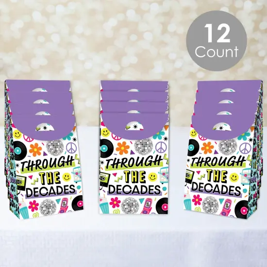 Big Dot of Happiness Through the Decades - 50s, 60s, 70s, 80s, and 90s Gift Favor Bags - Party Goodie Boxes - Set of 12 {3}