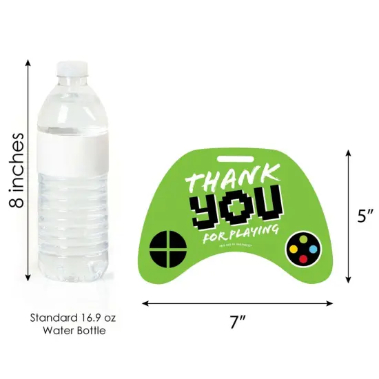 Big Dot of Happiness Game Zone - Shaped Thank You Cards - Pixel Video Game Party or Birthday Party Thank You Note Cards with Envelopes - Set of 12 {7}