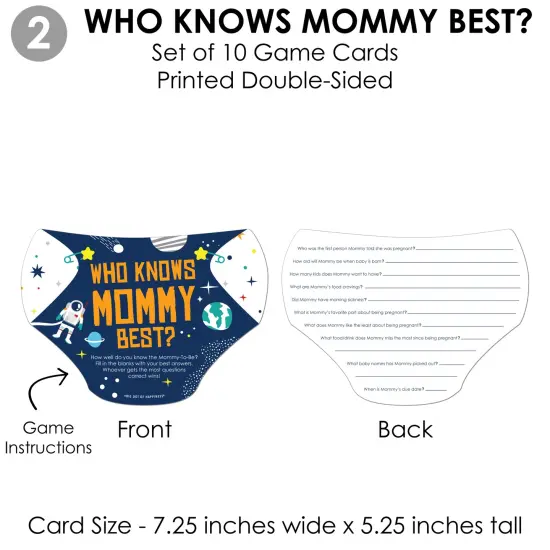 Big Dot of Happiness Blast Off to Outer Space - 4 Rocket Ship Baby Shower Games - 10 Cards Each - Gamerific Bundle {7}