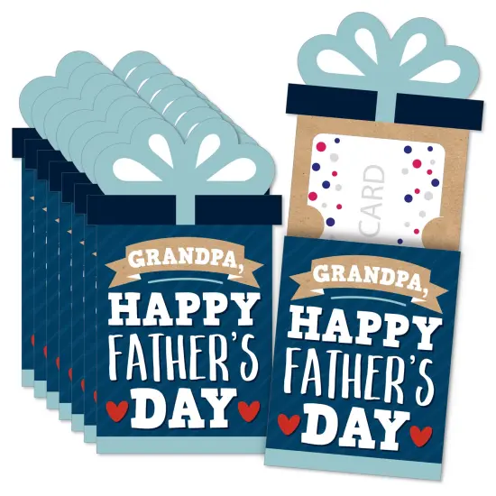 Big Dot of Happiness Grandpa, Happy Father's Day - We Love Grandfather Money and Gift Card Sleeves - Nifty Gifty Card Holders - Set of 8 {1}