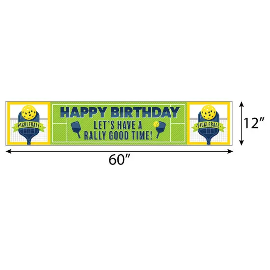 Big Dot of Happiness Let&rsquo;s Rally - Pickleball - Happy Birthday Decorations Party Banner {3}