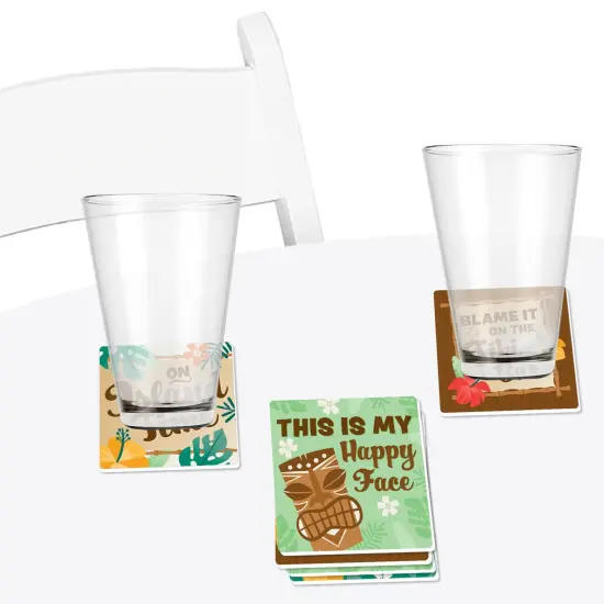 Big Dot of Happiness Tropical Luau - Funny Hawaiian Beach Party Decorations - Drink Coasters - Set of 6 {4}