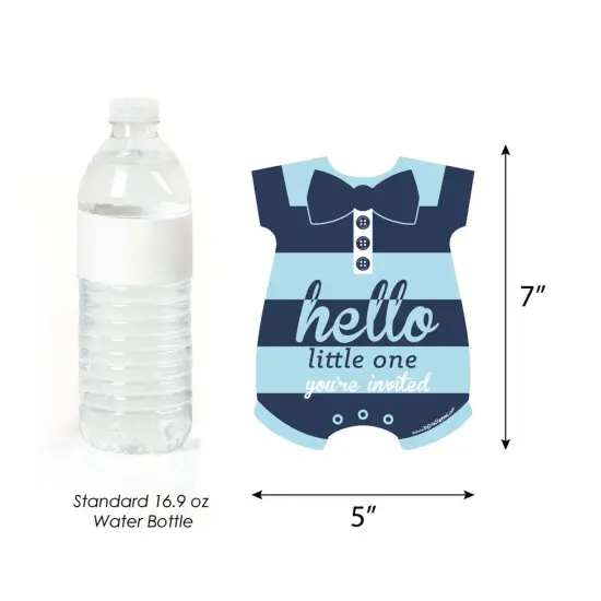 Big Dot of Happiness Hello Little One - Blue and Navy - Shaped Fill-in Invitations - Boy Baby Shower Invitation Cards with Envelopes - Set of 12 {6}