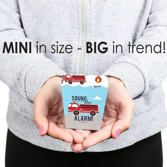 Big Dot of Happiness Fired Up Fire Truck - Party Mini Favor Boxes - Firefighter Firetruck Baby Shower or Birthday Party Treat Candy Boxes - Set of 12 {6}