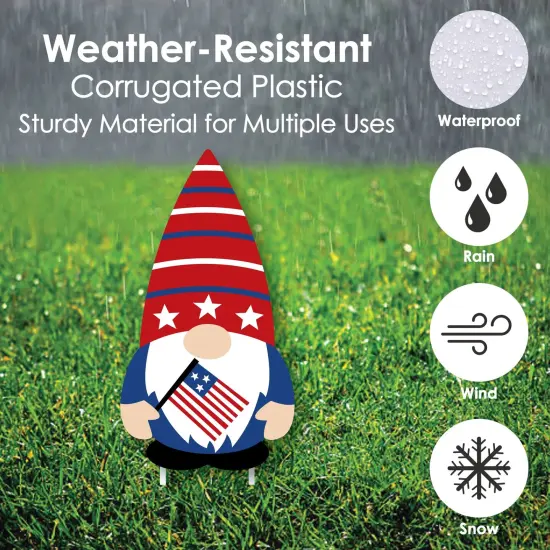 Big Dot of Happiness Patriotic Gnomes - Lawn Decorations - Outdoor Memorial Day, 4th of July and Labor Day Gnome Party Yard Decorations - 10 Piece {4}