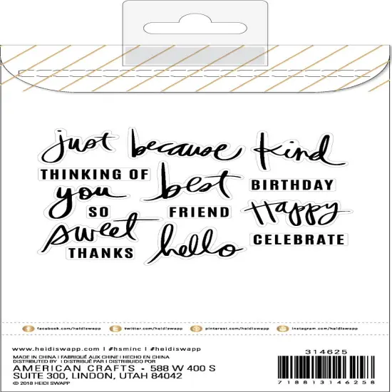 Heidi Swapp Minc Clear Stamps 14/Pkg-Sentiments {3}